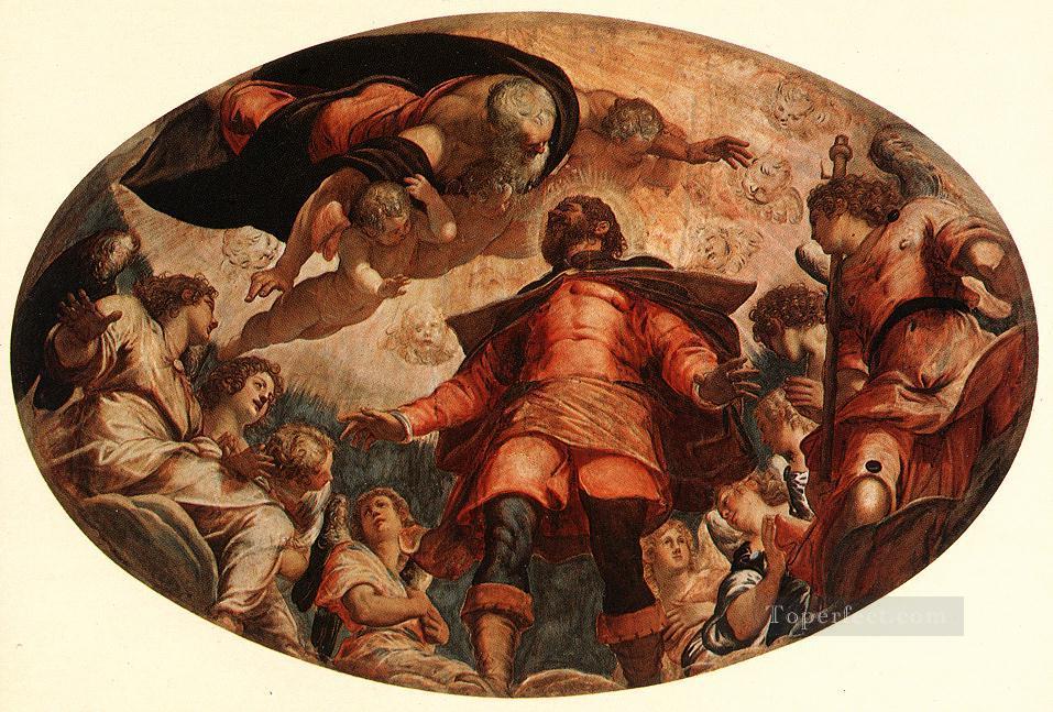 サン・ロックの賛美 イタリア・ルネサンス時代のティントレット油絵